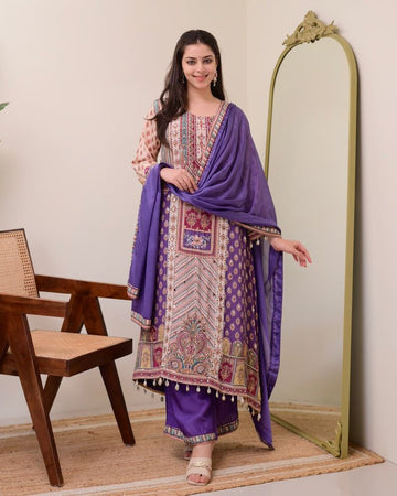 Jasood Pure Chinon Anarkali Suit Set