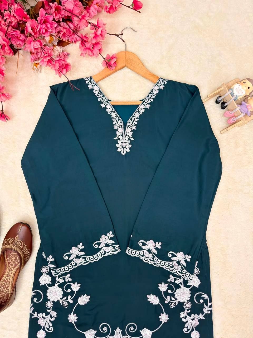 Premium French Crepe Farshi Co-Ord Set