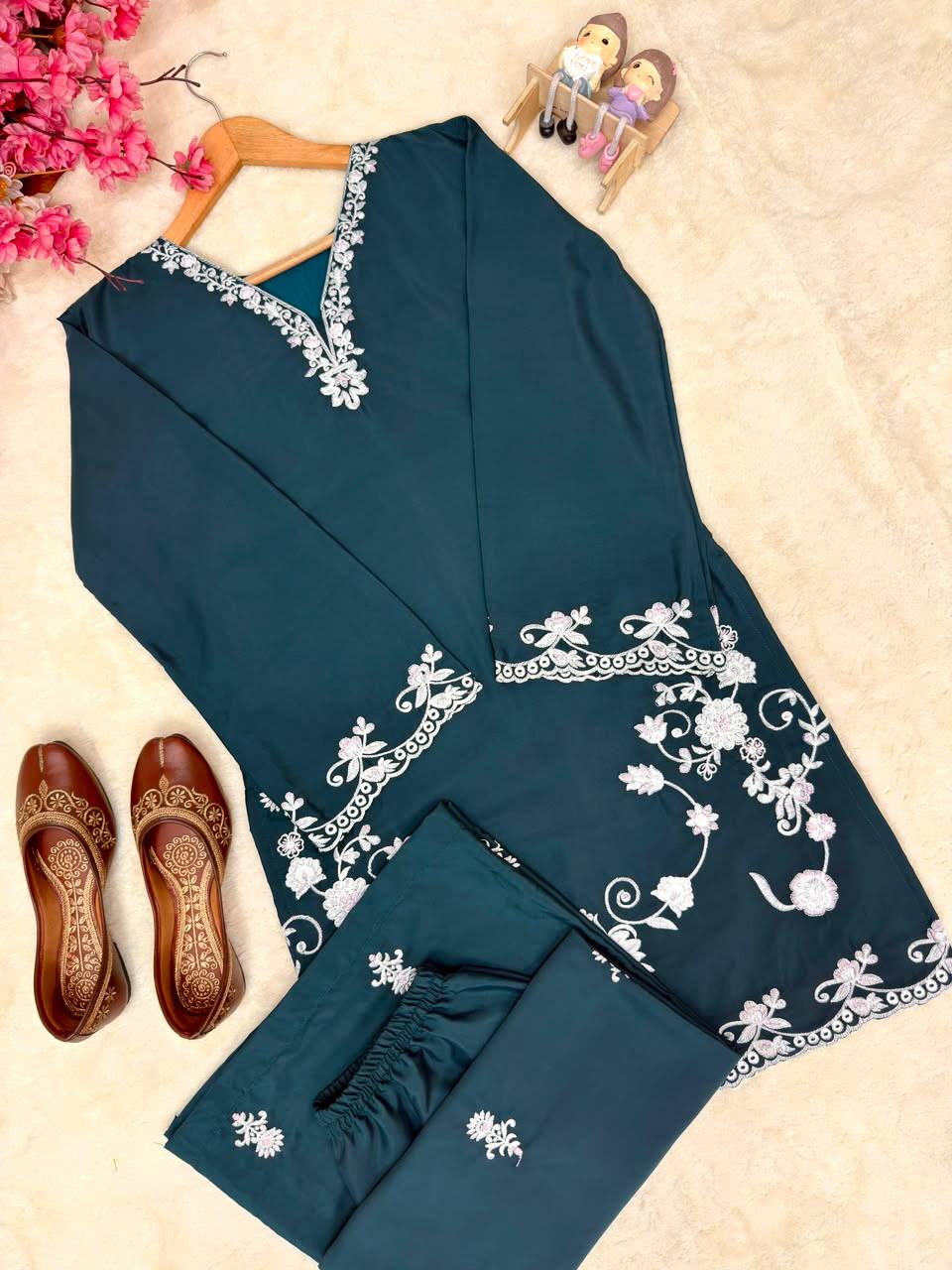 Premium French Crepe Farshi Co-Ord Set