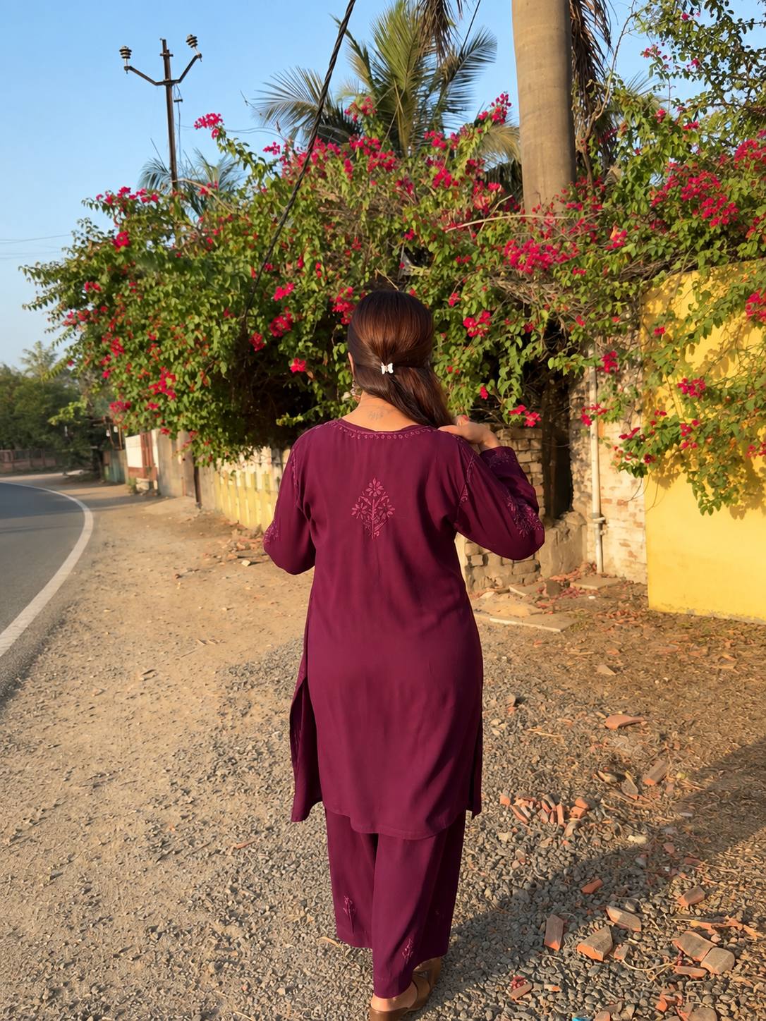 Heavy Embroidered Rayon Cotton Co-Ord Set