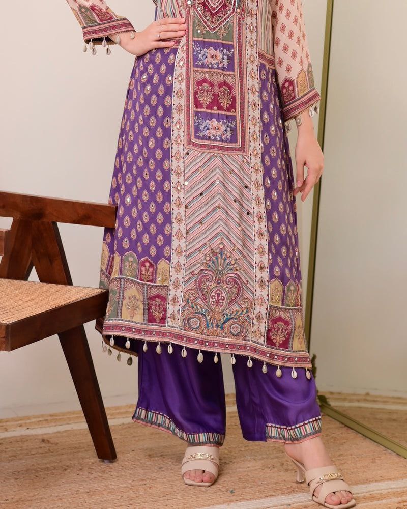 Jasood Pure Chinon Anarkali Suit Set